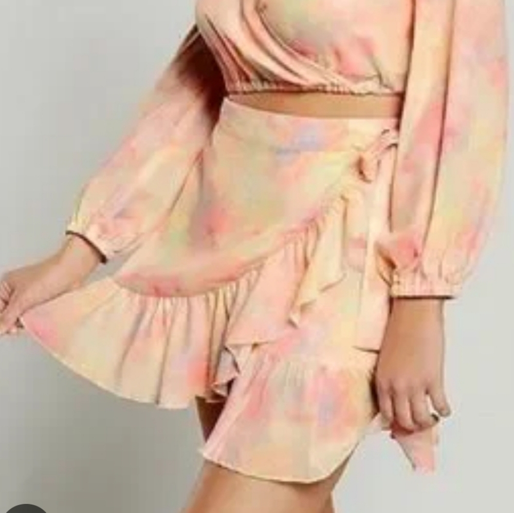 Chelsea & Violet Wrap Pastel Watercolor Skirt